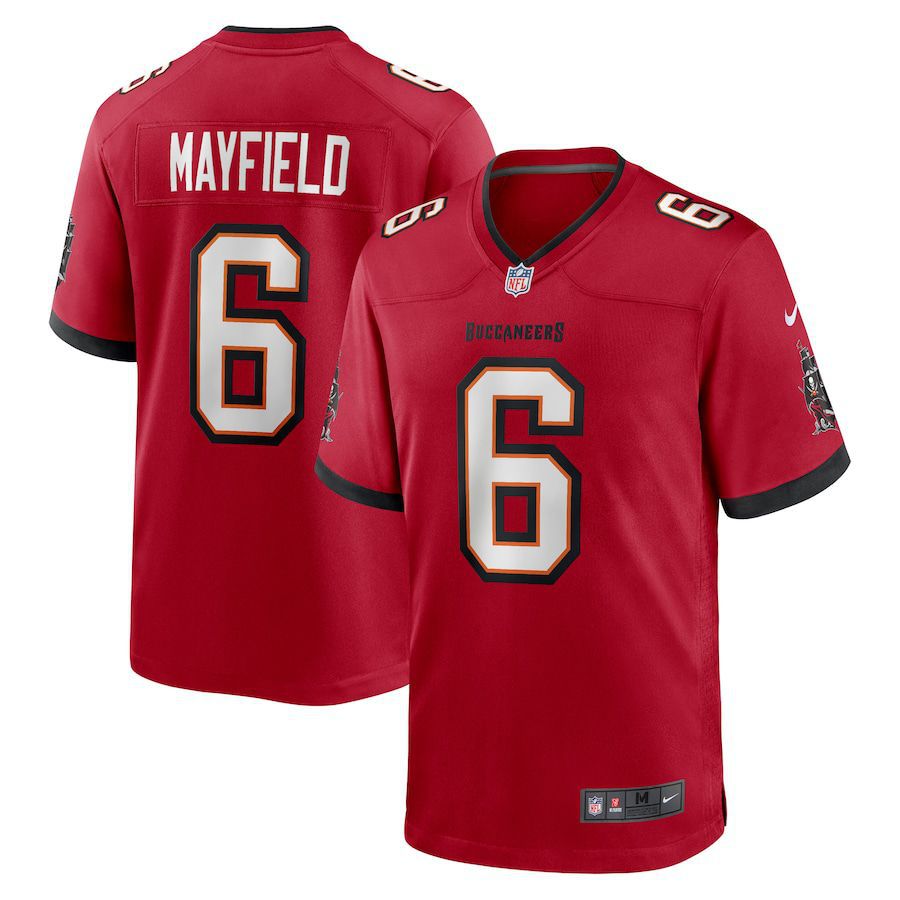 Men Tampa Bay Buccaneers #6 Baker Mayfield Nike Red Game NFL Jersey->nba hats->Sports Caps